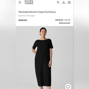 NWT Eileen Fisher Washable Stretch Crepe Black Dress Size Xl